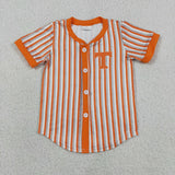 BT1747 Mascot School Team Stripe Buttons Kids Boys Shirt