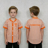 BT1747 Mascot School Team Stripe Buttons Kids Boys Shirt