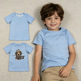 BT1765 Hunting Dog Camo Blue Color Kids Boys Shirt Top