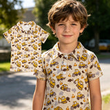 BT1792 Excavator Truck Kids Boys Polo Shirt Top