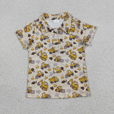 BT1792 Excavator Truck Kids Boys Polo Shirt Top