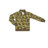 Preorder MOQ 5 pcs Hunting Camo Elk Kids Boys Zipper Pullover