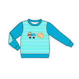 Preorder MOQ 5 pcs Each Style Pumpkin Trunks Stripe Kids Boys Shirt