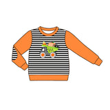 Preorder MOQ 5 pcs Each Style Pumpkin Trunks Stripe Kids Boys Shirt