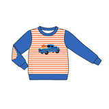Preorder MOQ 5 pcs Each Style Pumpkin Trunks Stripe Kids Boys Shirt