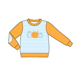 Preorder MOQ 5 pcs Each Style Pumpkin Trunks Stripe Kids Boys Shirt
