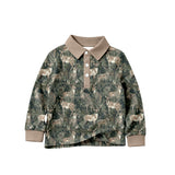 Preorder MOQ 5 pcs Each Style Hunting Elk Camo Kids Boys Polo Shirt