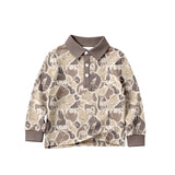 Preorder MOQ 5 pcs Each Style Hunting Elk Camo Kids Boys Polo Shirt