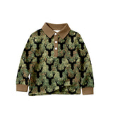 Preorder MOQ 5 pcs Each Style Hunting Elk Camo Kids Boys Polo Shirt