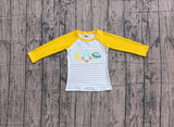 Preorder Samples BT1831 Embroidery Universe Yellow Kids Boys Shirt Top