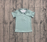 Preorder Samples BT1832 Green Stripe Kids Boys Polo Shirt Top