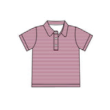 Preorder Samples BT1833 Red Stripe Kids Boys Polo Shirt Top