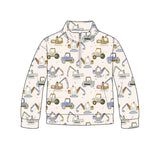 Preorder MOQ 5 pcs Each Style Truck Car Zipper Kids Boys Pullover Shirt