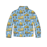 Preorder MOQ 5 pcs Each Style Truck Car Zipper Kids Boys Pullover Shirt