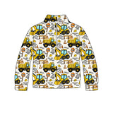 Preorder MOQ 5 pcs Each Style Truck Car Zipper Kids Boys Pullover Shirt