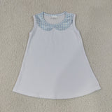 GBO0539 Blue Color Plaid Cute Baby Bummie Diaper Outfits