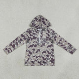 BT1848 Hunting Camo Pocket Zipper Hoodie Kids Boy's Shirt Pullover