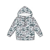 Preorder MOQ 5 pcs Each Style Hunting Camo Pocket Hoodie Kids Pullover Shirt