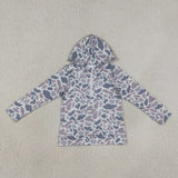 Hunting Camo Grey Mommy And Me Hoodie Zipper Pullover Shirt