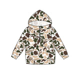 Preorder MOQ 5 pcs Each Style Hunting Camo Pocket Hoodie Kids Pullover Shirt