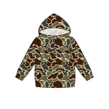 Preorder MOQ 5 pcs Each Style Hunting Camo Pocket Hoodie Kids Pullover Shirt