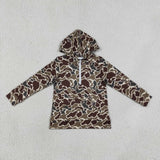 BT1854 Hunting Camo Pocket Zipper Hoodie Kids Boy's Shirt Pullover