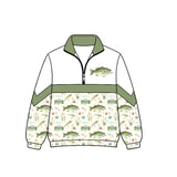 Preorder MOQ 5 pcs Each Style Hunting Camo Zipper Kids Boys Pullover Shirt