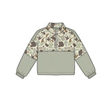 Preorder MOQ 5 pcs Each Style Hunting Camo Mallard Zipper Kids Boys Pullover Shirt
