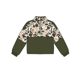 Preorder MOQ 5 pcs Each Style Hunting Camo Mallard Zipper Kids Boys Pullover Shirt