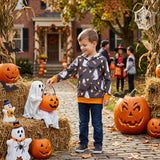 BT1843 Halloween Candy Bats Kids Boys Hoodie Pullover