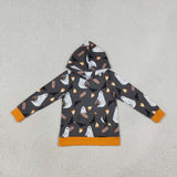 BT1843 Halloween Candy Bats Kids Boys Hoodie Pullover
