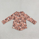 BT1902 Halloween Pumpkin Ghost Print Buttons Kids Boys Polo Shirt Top