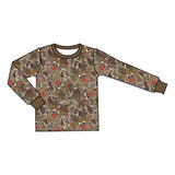 Preorder MOQ 5 pcs Each Style Christmas Elk Camo Kids Matching Clothes
