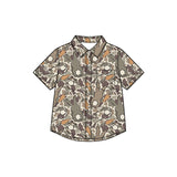 Preorder MOQ 5 pcs Each Style Easter Bunny Camo Buttons Kids Boys Pullover Shirt-2026.8.27