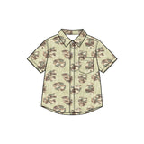 Preorder MOQ 5 pcs Each Style Easter Bunny Camo Buttons Kids Boys Pullover Shirt-2026.8.27