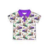Preorder MOQ 5 pcs Each Style Mardi Gras Kids Boys Polo Pullover Shirt