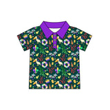 Preorder MOQ 5 pcs Each Style Mardi Gras Kids Boys Polo Pullover Shirt