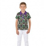 BT1961 Mardi Gras Purple Kids Boys Polo Pullover Shirt