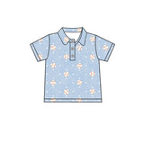 Preorder MOQ 5 pcs Each Style Baseball Print Polo Pullover Shirt Kids Matching Clothes