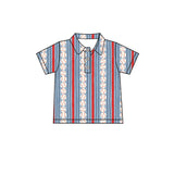 Preorder MOQ 5 pcs Each Style Baseball Print Polo Pullover Shirt Kids Matching Clothes