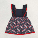 SALE C15-17 Fire truck Flag Red Girl's Dress