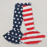 C3-14 American Flag USA 4th of July Star Stripe Kids Jeans Denim Flared Pants