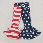 C3-14 American Flag USA 4th of July Star Stripe Kids Jeans Denim Flared Pants