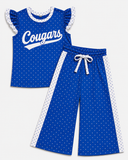 MOQ 5 pcs Custom Style School Team Mascot Dots Cute Girls Set