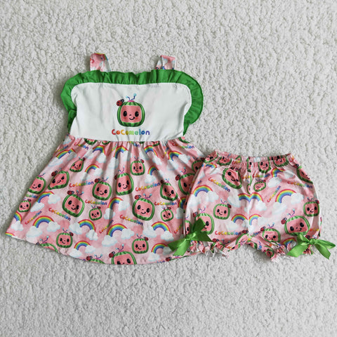 SALE D10-3 Melon baby Cartoon Girl's Shorts Bloomers Set