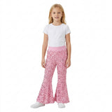 D5-27 Boutique Shiny Pink Sequined Pants