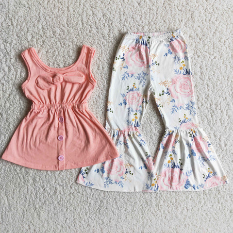 SALE D8-15 Flower Pink Girls Kids Set