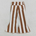 E5-24 Fashion Jeans Stripe Yellow Denim Flared Pants