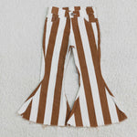 E5-24 Fashion Jeans Stripe Yellow Denim Flared Pants
