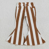 E5-24 Fashion Jeans Stripe Yellow Denim Flared Pants